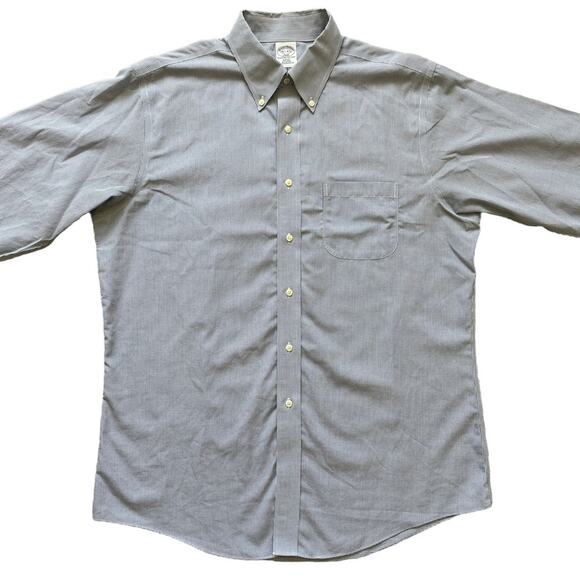 Brooks Brothers Blue and White Button Down Long Sleeve Dress Shirts 16.5 - 4/5 - Picture 6 of 16